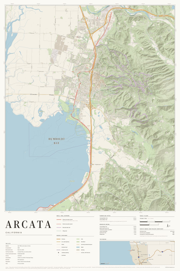 Arcata, California map poster