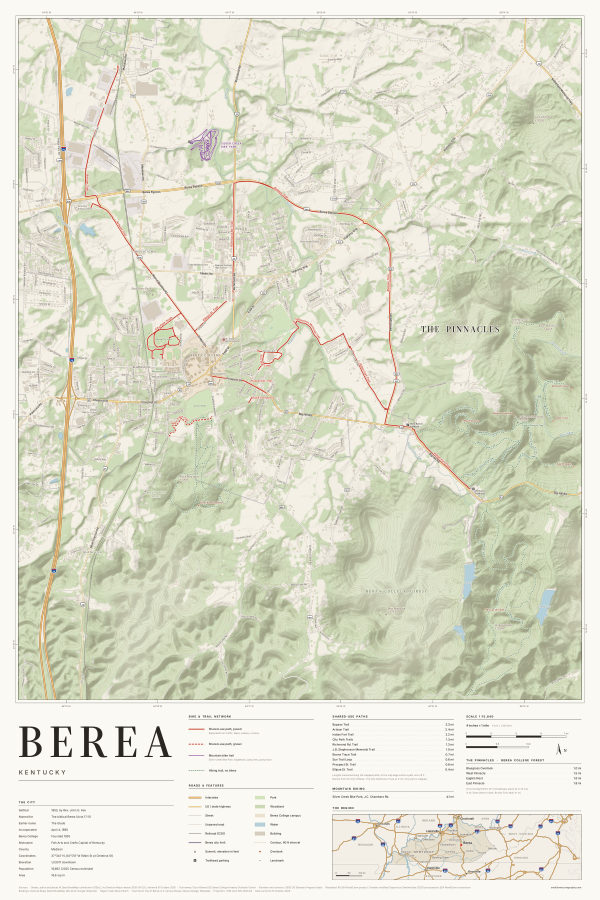 Berea, Kentucky map poster