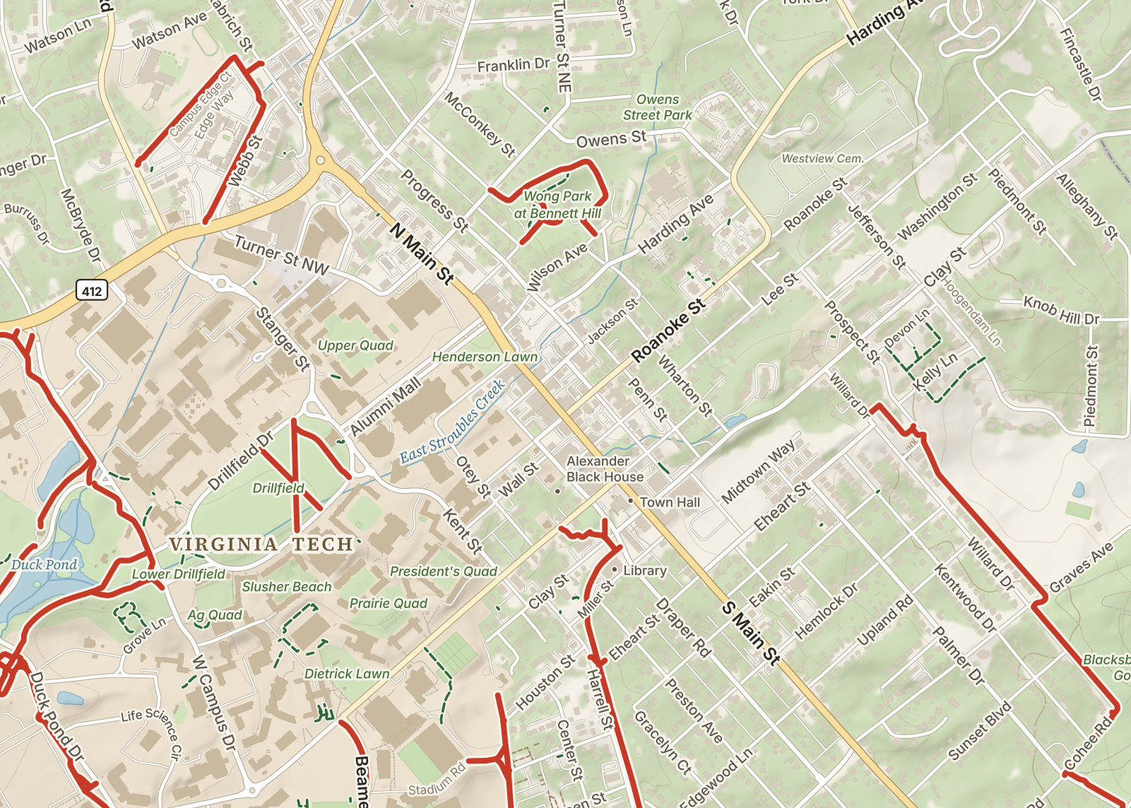 Detail: downtown Blacksburg