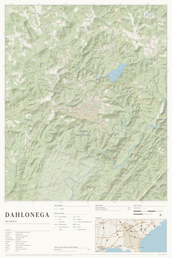Dahlonega, Georgia map poster