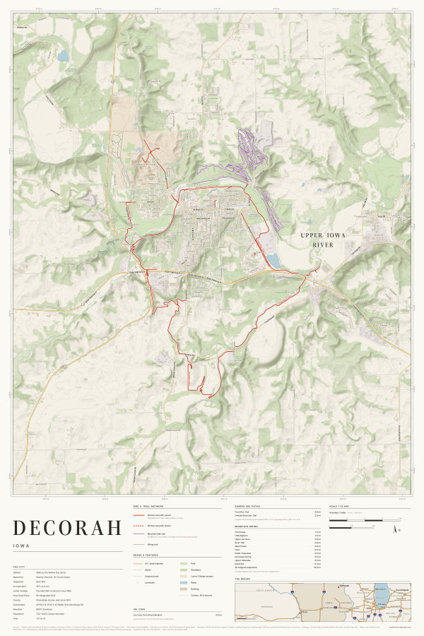 Decorah, Iowa map poster