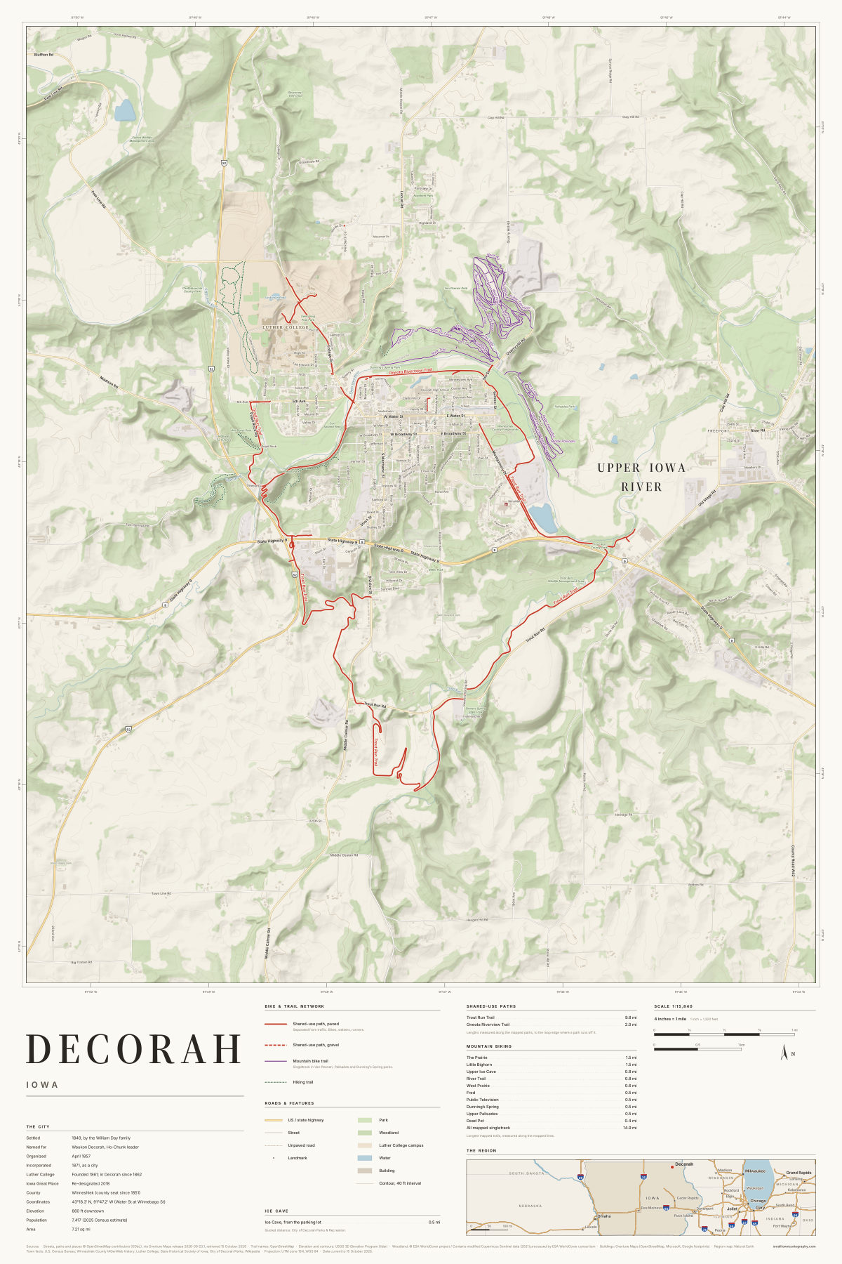 Decorah, Iowa map poster