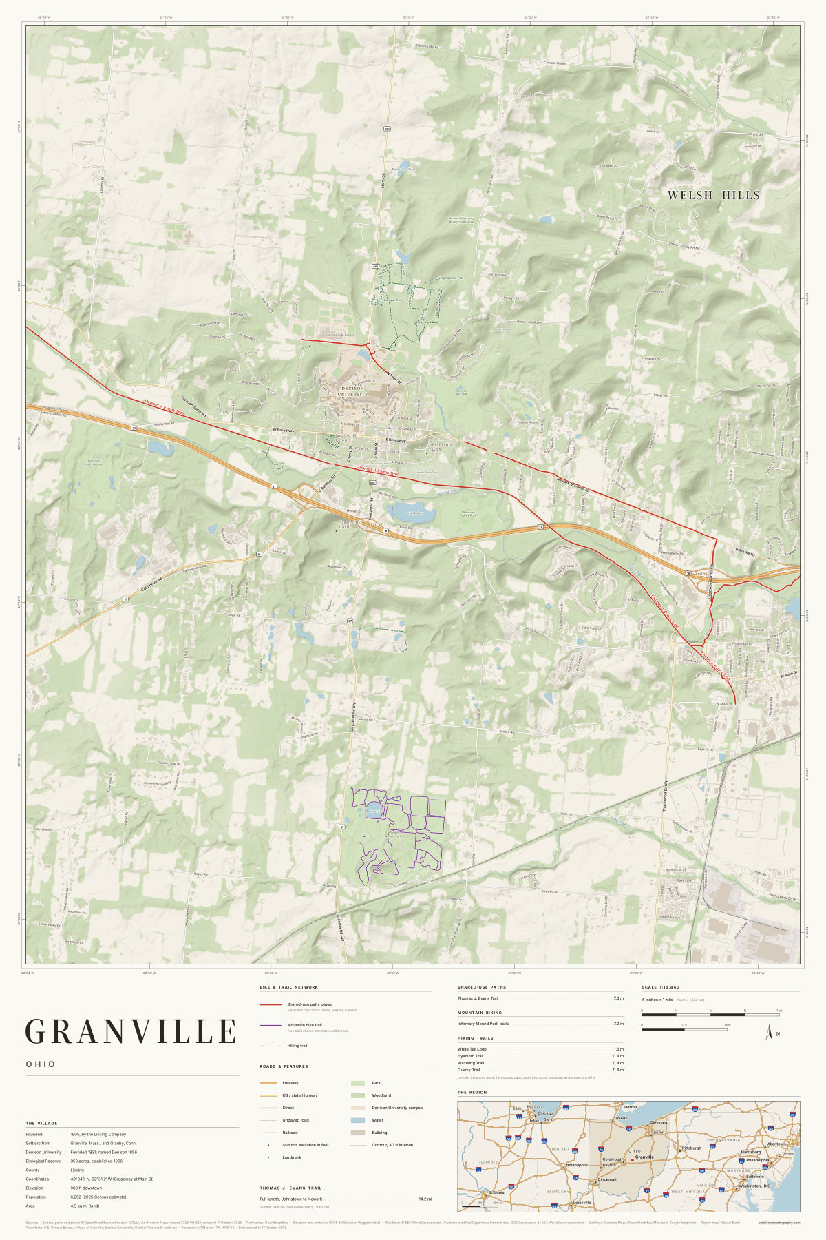 Granville, Ohio map poster