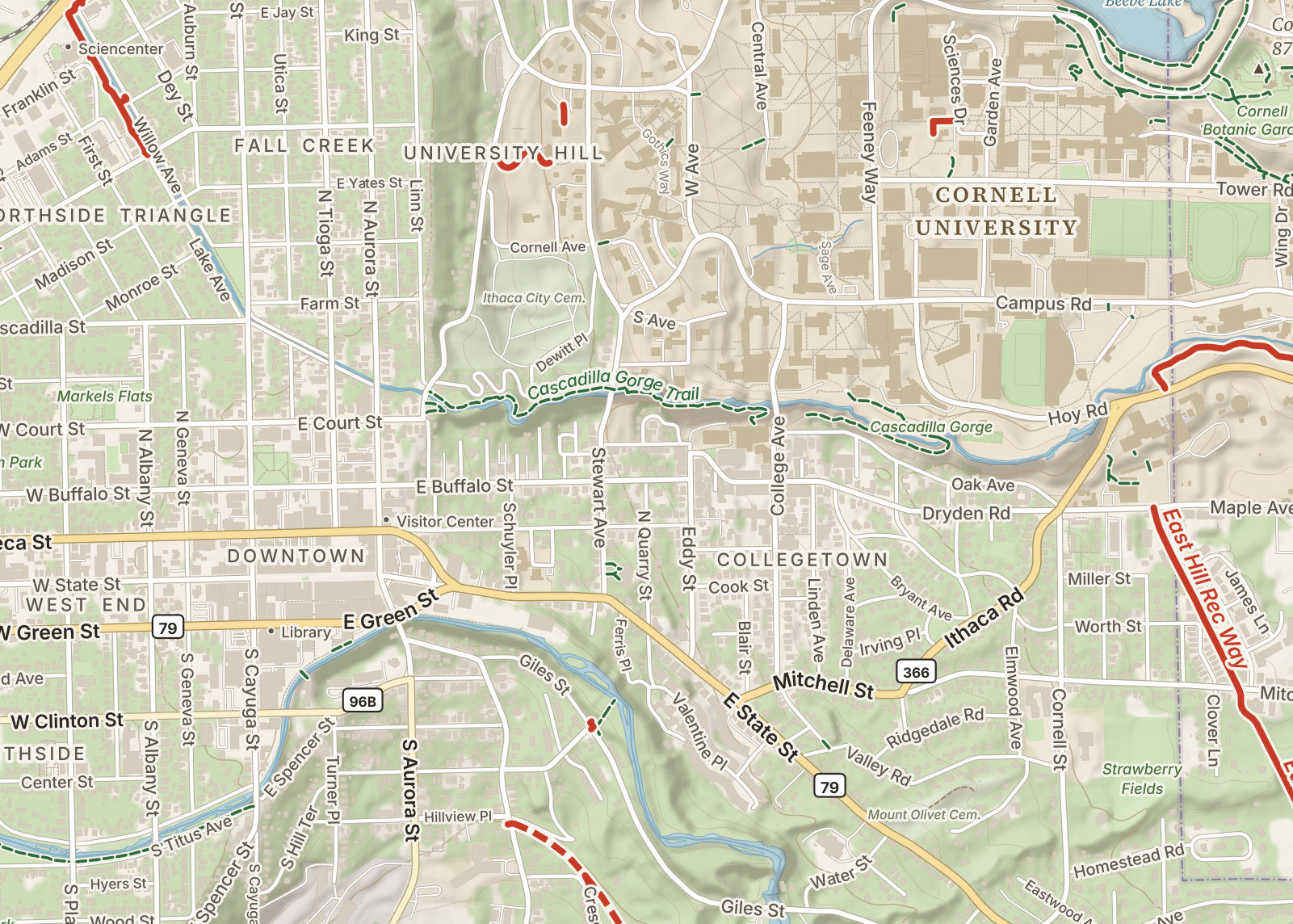 Detail: central Ithaca