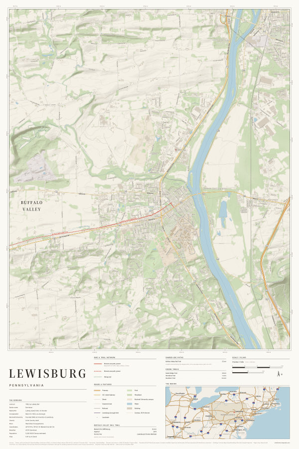 Lewisburg, Pennsylvania map poster