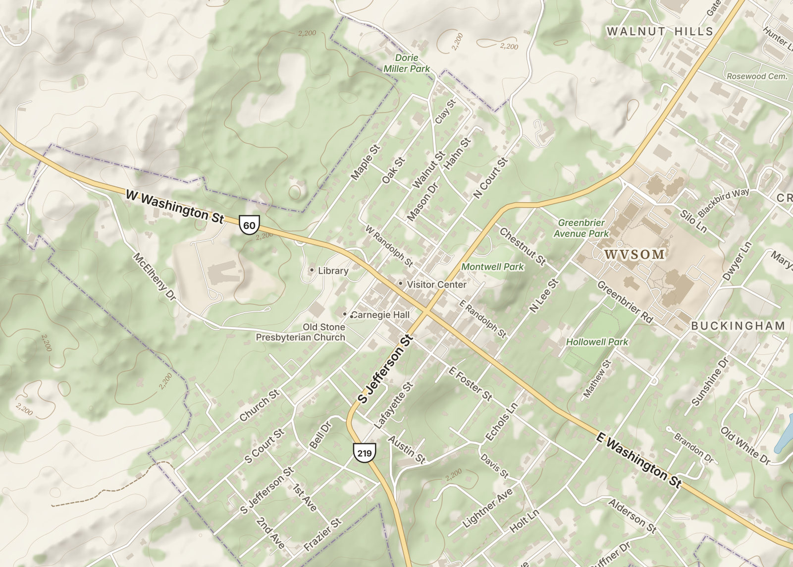 Detail: downtown Lewisburg