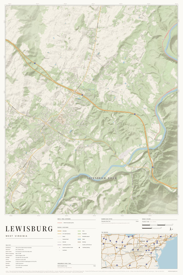 Lewisburg, West Virginia map poster