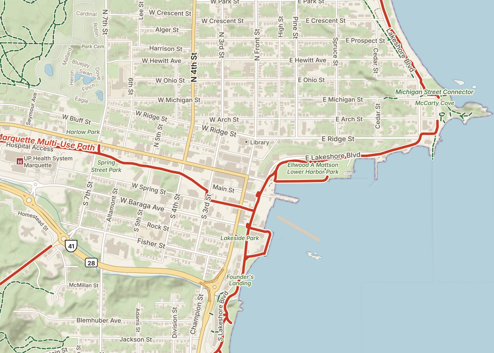 Detail: downtown Marquette