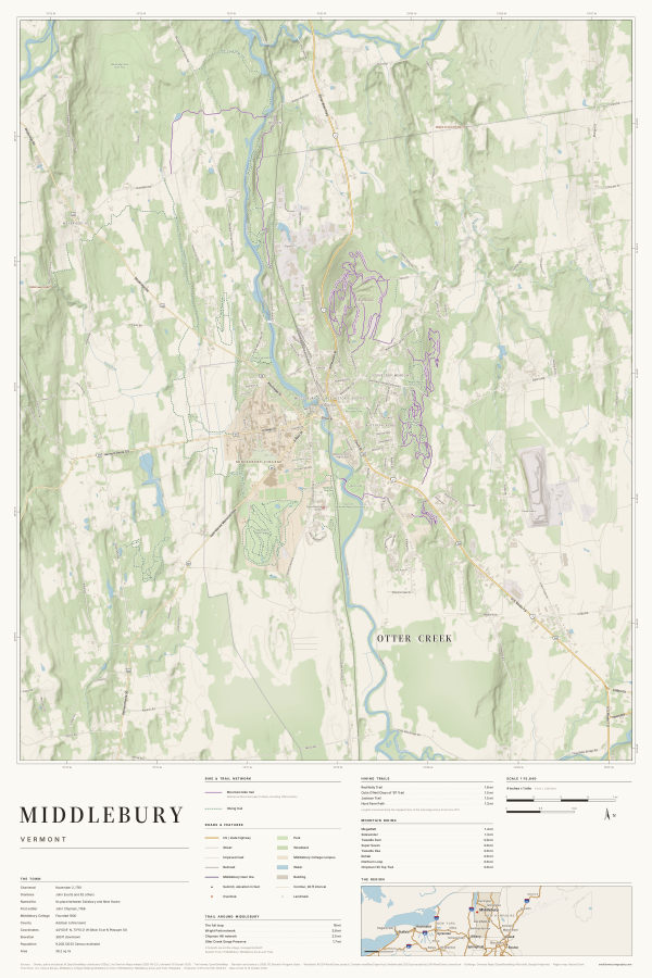 Middlebury, Vermont map poster