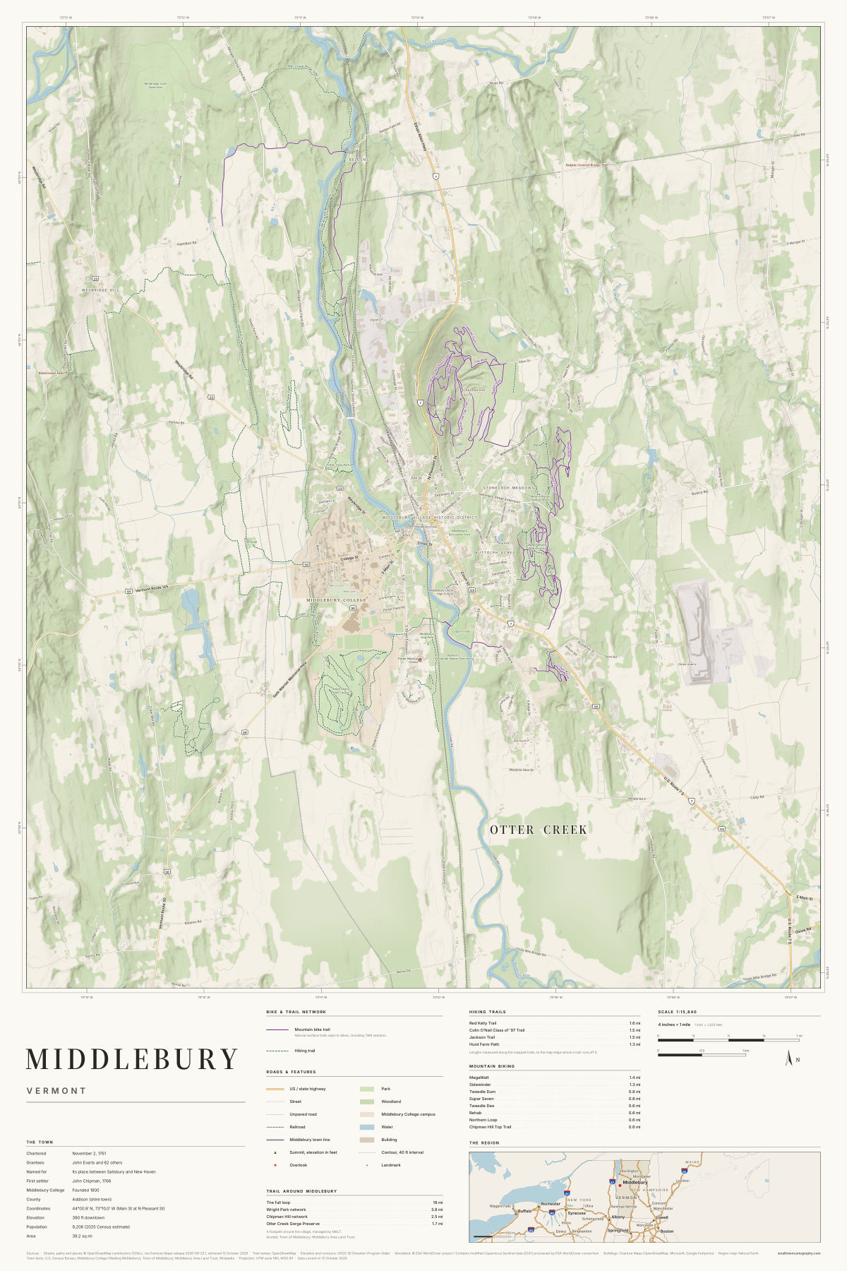 Middlebury, Vermont map poster
