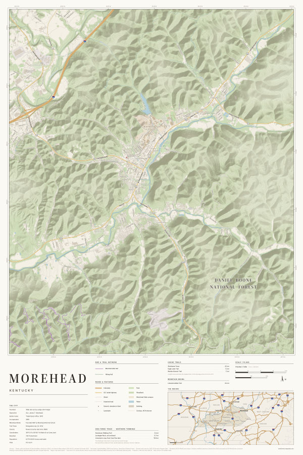 Morehead, Kentucky map poster