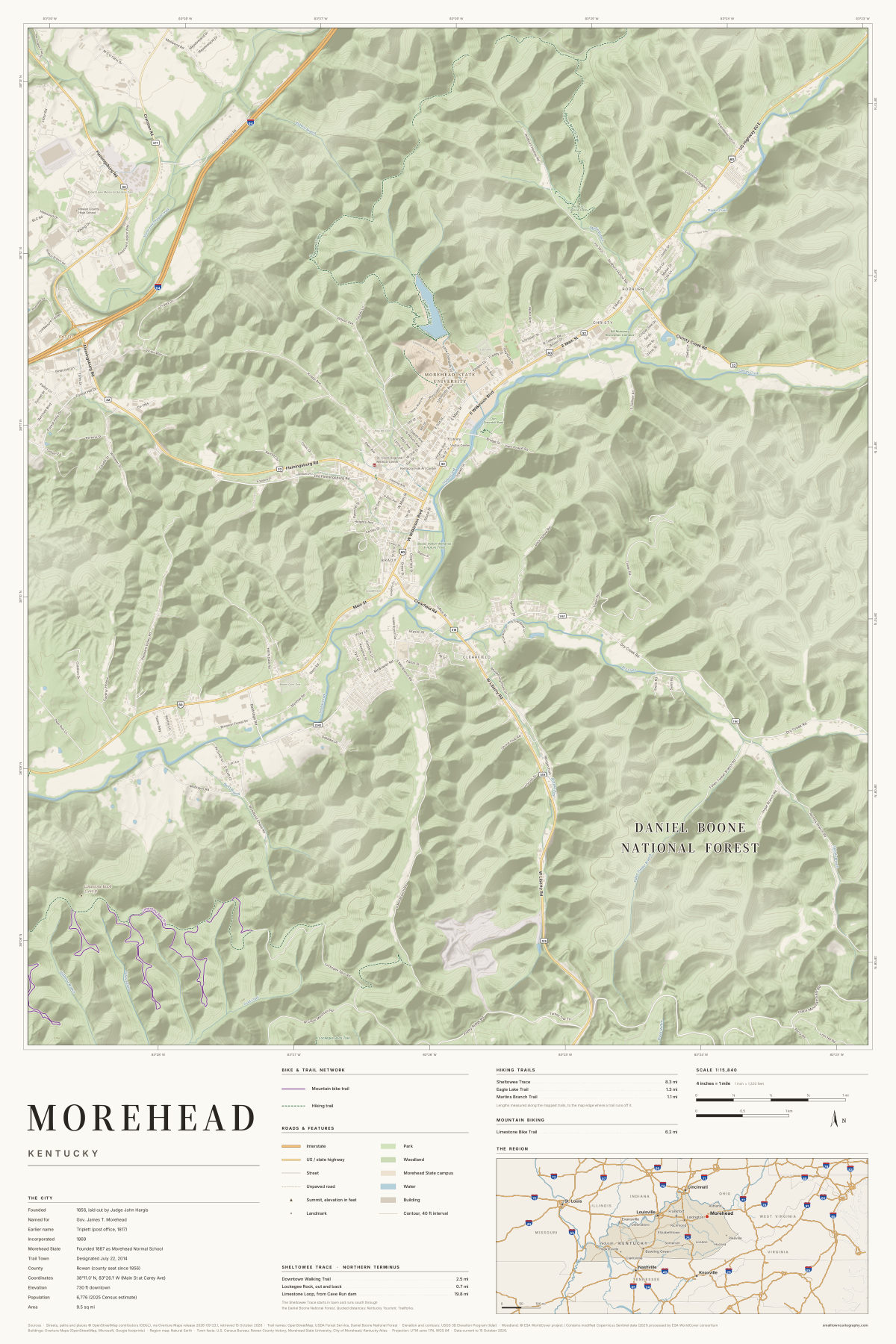 Morehead, Kentucky map poster