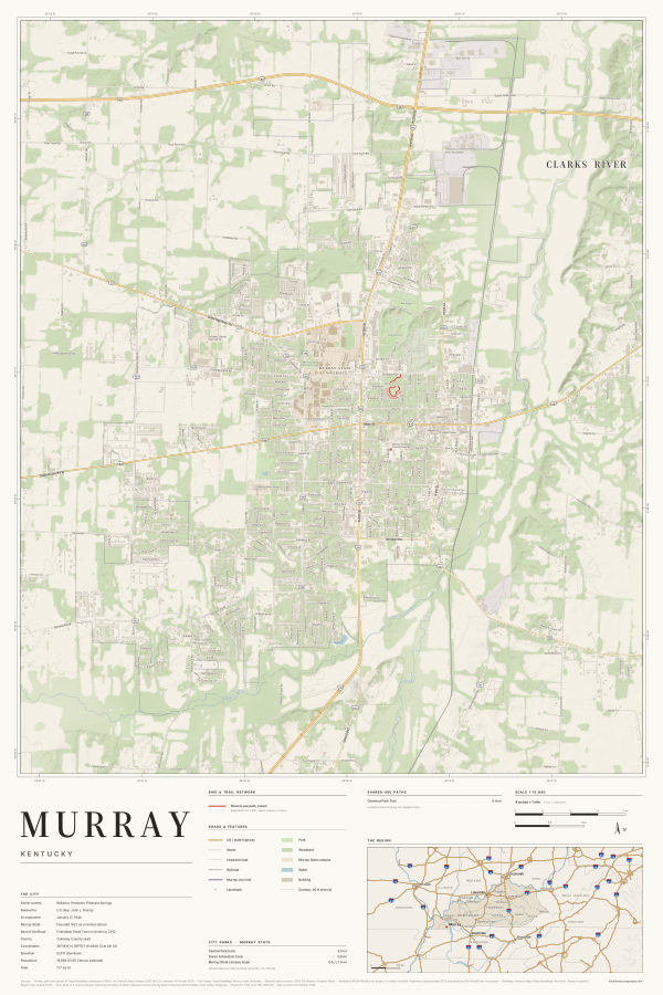 Murray, Kentucky map poster