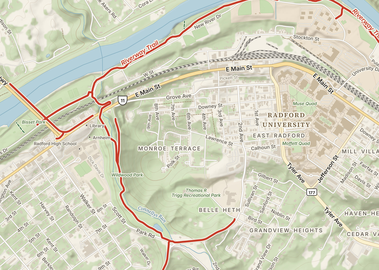 Detail: downtown Radford