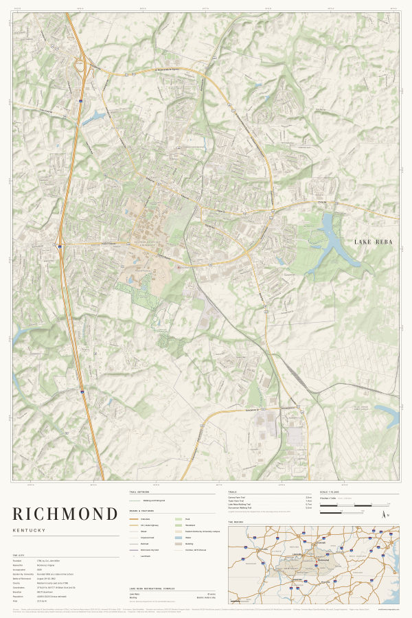 Richmond, Kentucky map poster