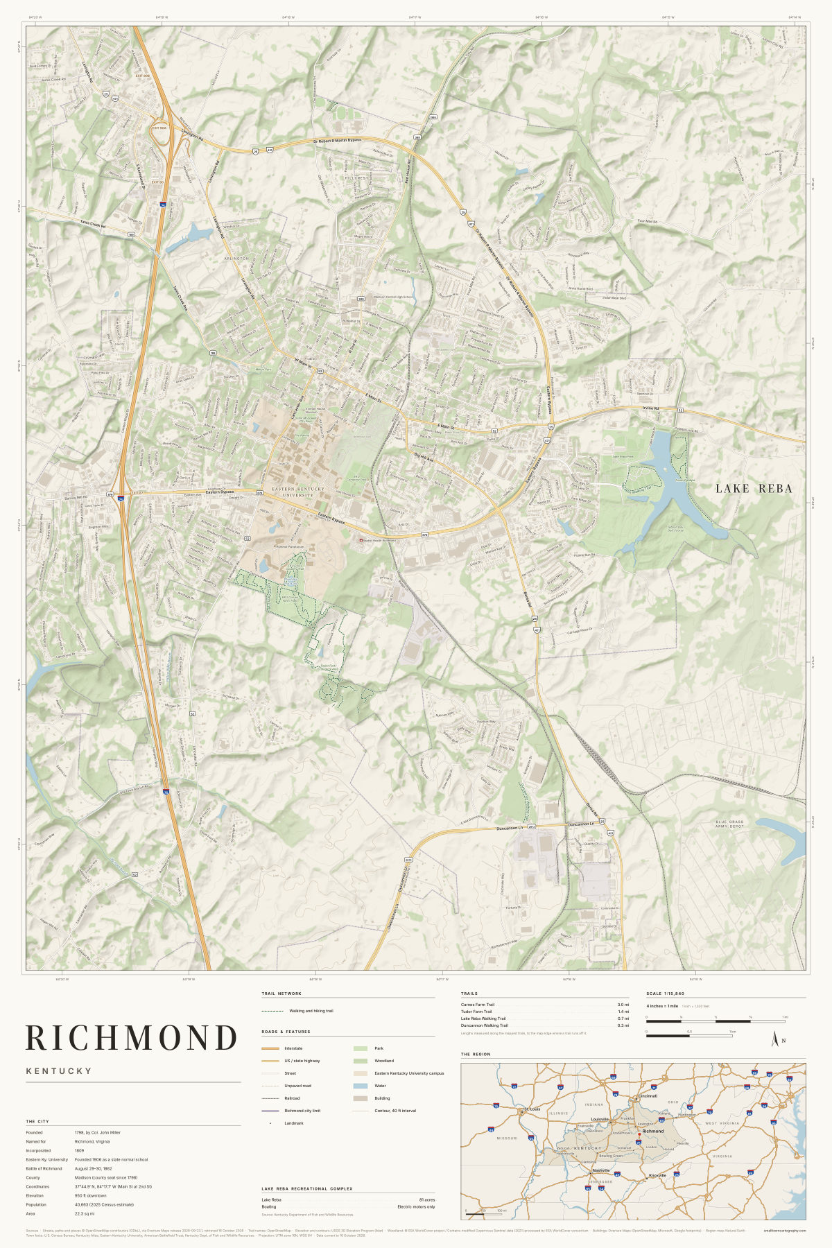 Richmond, Kentucky map poster