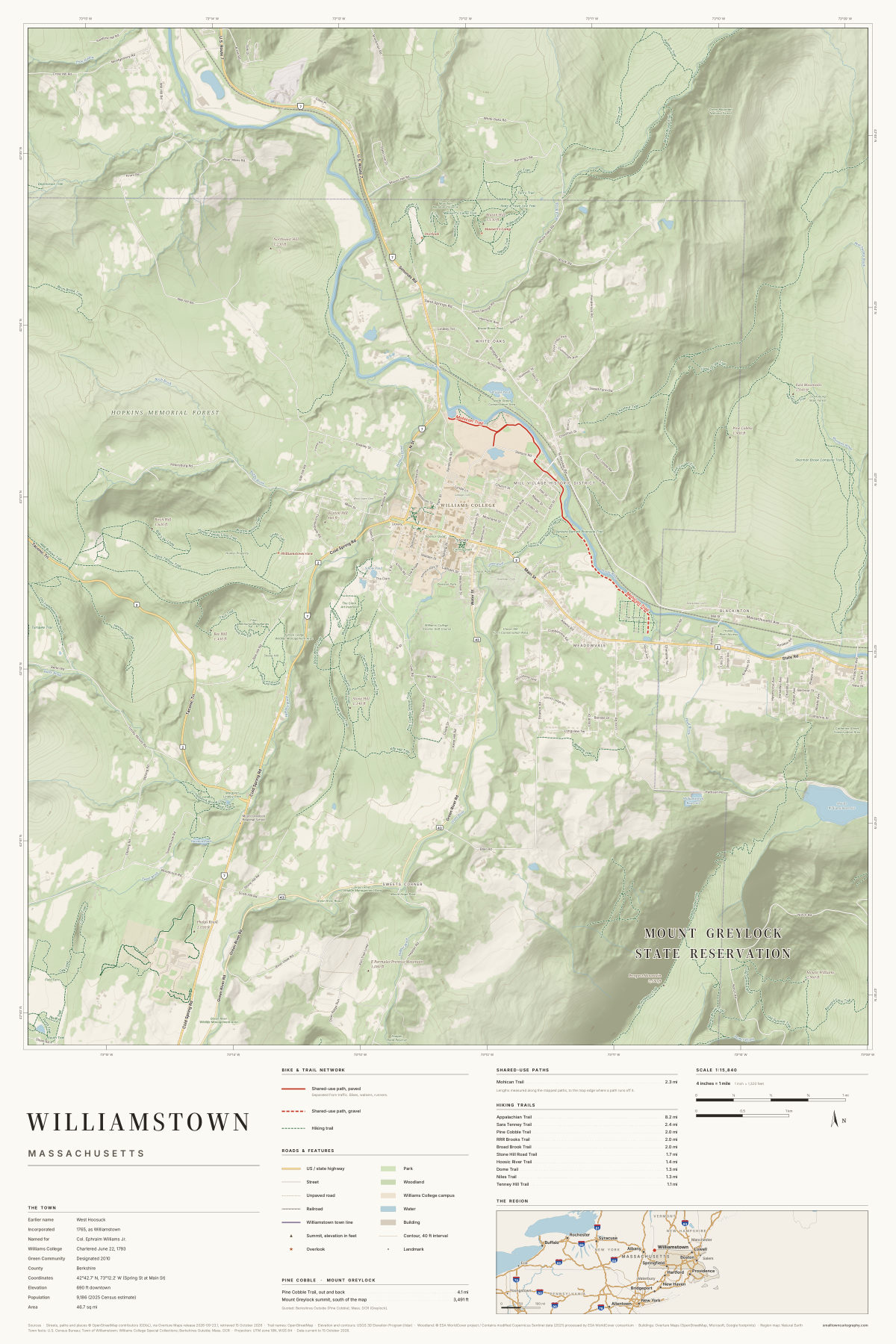 Williamstown, Massachusetts map poster